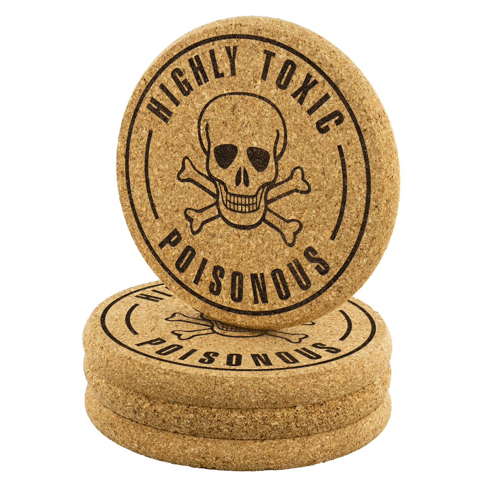 Highly Toxic Cork Coasters