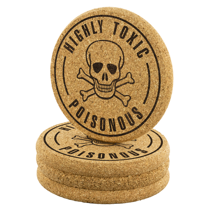 Highly Toxic Cork Coasters