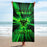 Green Biohazard Beach Towel